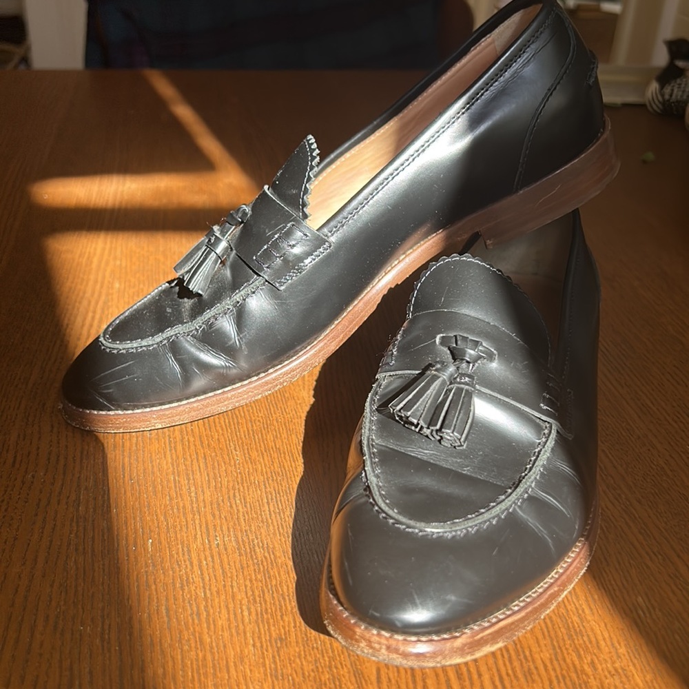 J. Crew black leather loafers